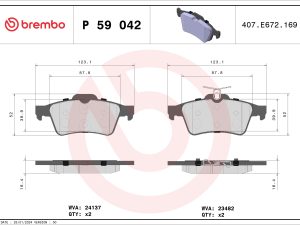 Set placute frana BREMBO P 59 042 – FORD | AutoRival