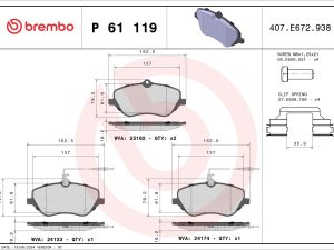Set placute frana BREMBO P 61 119 – FORD | AutoRival