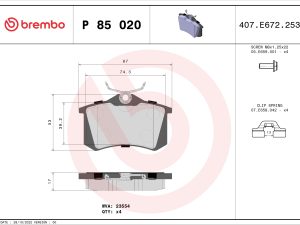 Set placute frana BREMBO P 85 020 – FORD | AutoRival