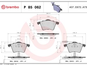 Set placute frana BREMBO P 85 062 – FORD | AutoRival