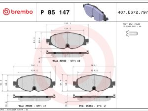 Set placute frana BREMBO P 85 147X – FORD | AutoRival