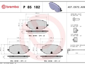 Set placute frana BREMBO P 85 182 – FORD | AutoRival