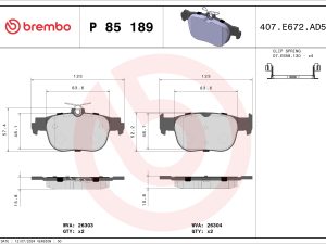 Set placute frana BREMBO P 85 189 – FORD | AutoRival