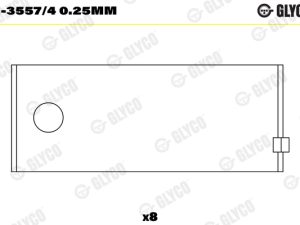Cuzineti biela GLYCO 01-3557/4 0.25mm – FORD | AutoRival