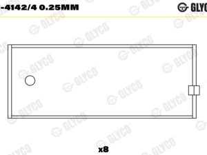 Cuzineti biela GLYCO 01-4142/4 0.25mm – FORD | AutoRival