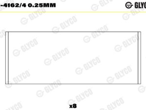 Cuzineti biela GLYCO 01-4162/4 0.25mm – FORD | AutoRival