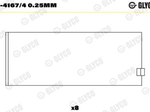 Cuzineti biela GLYCO 71-4167/4 0.25mm – FORD | AutoRival