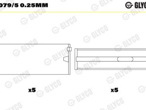 Cuzineti arbore cotit GLYCO H079/5 0.25mm – FORD | AutoRival