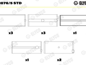 Cuzineti arbore cotit GLYCO H1076/5 STD – FORD | AutoRival