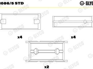 Cuzineti arbore cotit GLYCO H1086/5 STD – FORD | AutoRival