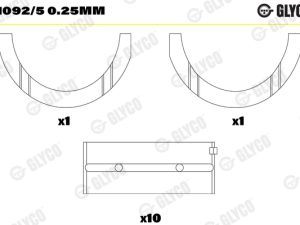 Cuzineti arbore cotit GLYCO H1092/5 0.25mm – FORD | AutoRival