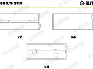 Cuzineti arbore cotit GLYCO H1105/5 STD – FORD | AutoRival