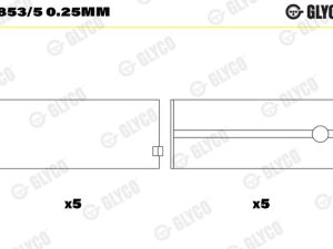 Cuzineti arbore cotit GLYCO H853/5 0.25mm – FORD | AutoRival