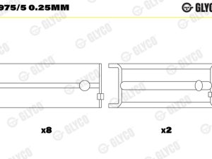 Cuzineti arbore cotit GLYCO H975/5 0.25mm – FORD | AutoRival