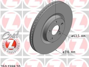 Disc frana ZIMMERMANN 250.1398.20 – FORD | AutoRival
