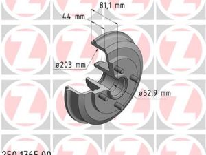Tambur frana ZIMMERMANN 250.1765.00 – FORD | AutoRival