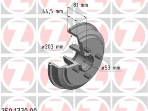 Tambur frana ZIMMERMANN 250.1770.00 – FORD | AutoRival