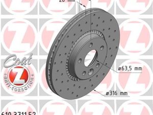 Disc frana ZIMMERMANN 610.3711.52 – FORD | AutoRival