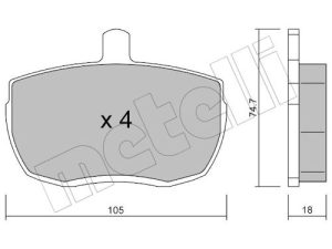 Set placute frana METELLI 22-0016-0 – FORD | AutoRival