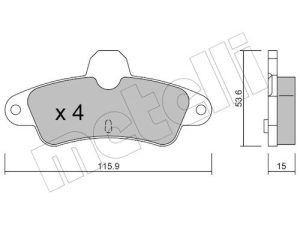 Set placute frana METELLI 22-0143-0 – FORD | AutoRival