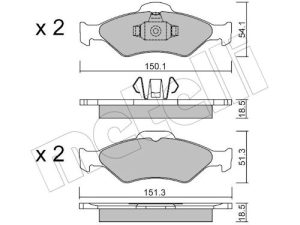 Set placute frana METELLI 22-0315-0 – FORD | AutoRival