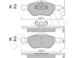 Set placute frana METELLI 22-0316-0 – FORD | AutoRival