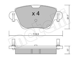 Set placute frana METELLI 22-0319-0 – FORD | AutoRival