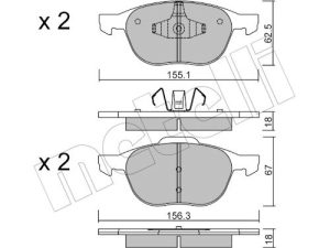 Set placute frana METELLI 22-0534-0 – FORD | AutoRival
