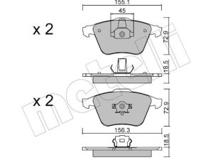 Set placute frana METELLI 22-0549-3 – FORD | AutoRival
