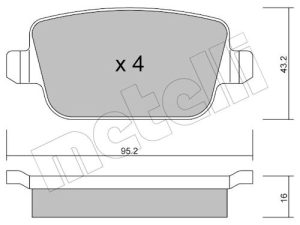 Set placute frana METELLI 22-0780-0 – FORD | AutoRival