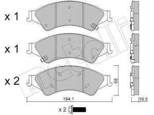 Set placute frana METELLI 22-0971-0 – FORD | AutoRival