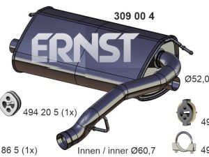 Toba esapament finala ERNST 309004 – FORD | AutoRival