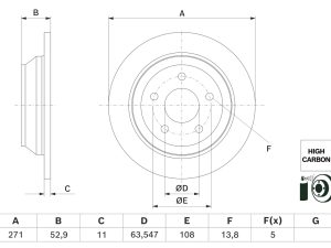 Disc frana BOSCH 0 986 479 H55