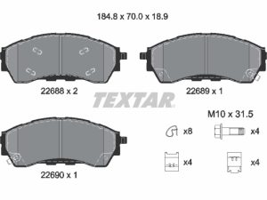 Set placute frana TEXTAR 2268801 – FORD | AutoRival