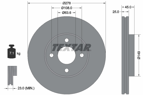 Disc frana TEXTAR 92159003 – FORD | AutoRival