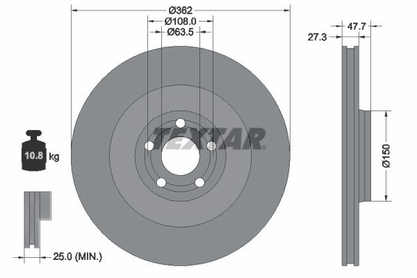 Disc frana TEXTAR 92350805 – FORD | AutoRival