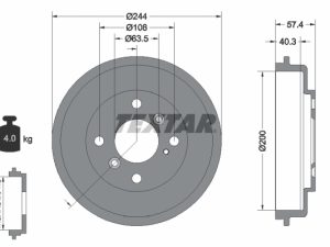 Tambur frana TEXTAR 94031900 – FORD | AutoRival