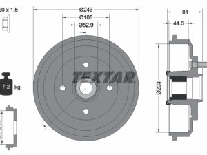 Tambur frana TEXTAR 94041300 – FORD | AutoRival