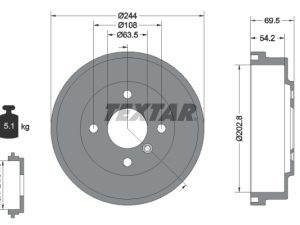 Tambur frana TEXTAR 94048000 – FORD | AutoRival