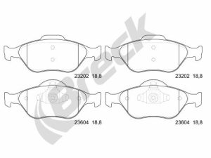 Set placute frana BRECK 23202 00 702 00 – FORD | AutoRival