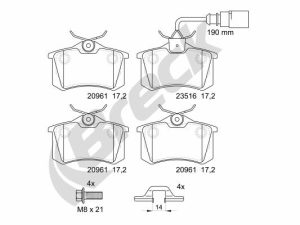 Set placute frana BRECK 23554 10 704 10 – FORD | AutoRival