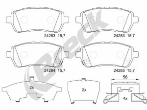 Set placute frana BRECK 24283 00 702 10 – FORD | AutoRival