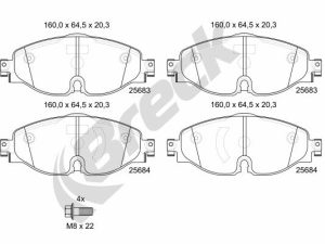 Set placute frana BRECK 25683 00 701 10 – FORD | AutoRival