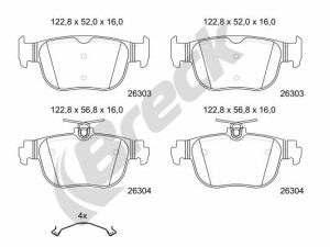 Set placute frana BRECK 26303 00 704 00 – FORD | AutoRival