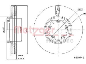 Disc frana METZGER 6110745 – FORD | AutoRival