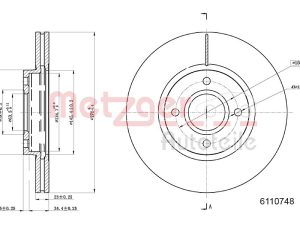 Disc frana METZGER 6110748 – FORD | AutoRival