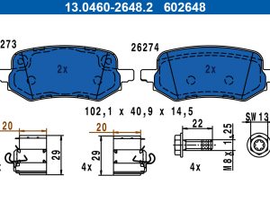 Set placute frana ATE 13.0460-2648.2 – FORD | AutoRival
