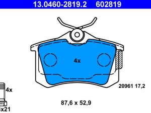 Set placute frana ATE 13.0460-2819.2 – FORD | AutoRival