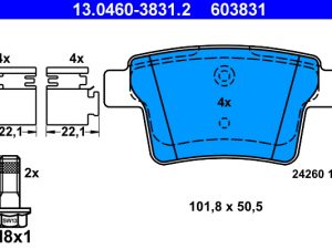 Set placute frana ATE 13.0460-3831.2 – FORD | AutoRival