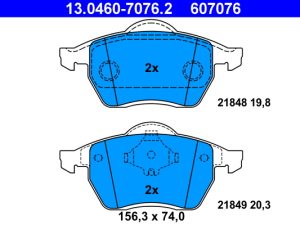 Set placute frana ATE 13.0460-7076.2 – FORD | AutoRival